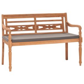 Banc de jardin meuble de patio bois gris Helloshop26