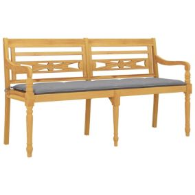 Banc de jardin meuble de patio bois gris Helloshop26