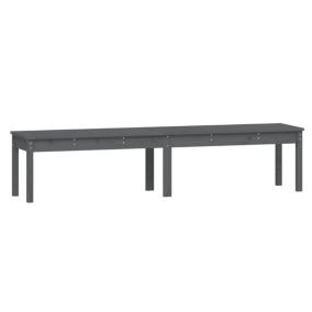 Banc de jardin meuble de patio bois gris Helloshop26