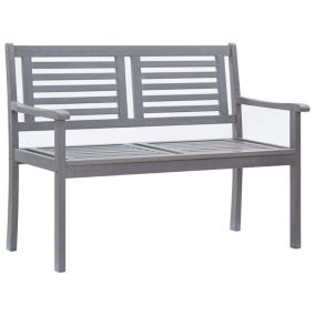 Banc de jardin meuble de patio bois gris Helloshop26