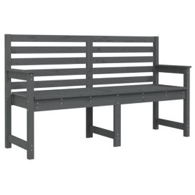 Banc de jardin meuble de patio bois gris Helloshop26