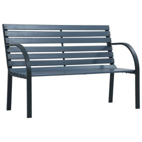 Banc de jardin meuble de patio bois gris Helloshop26