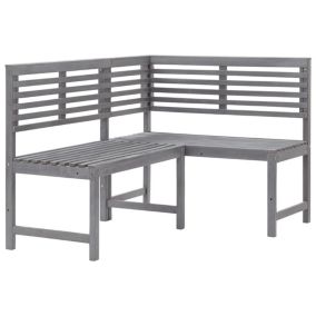 Banc de jardin meuble de patio bois gris Helloshop26