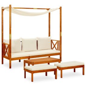 Banc de jardin meuble de patio bois Helloshop26