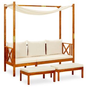 Banc de jardin meuble de patio bois Helloshop26