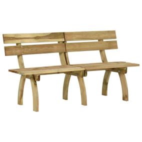 Banc de jardin meuble de patio bois Helloshop26