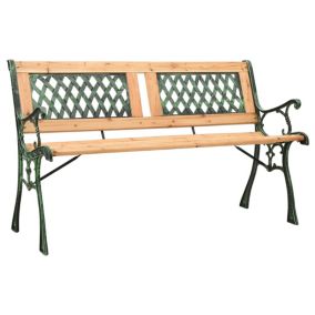 Banc de jardin meuble de patio bois Helloshop26