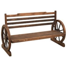 Banc de jardin meuble de patio bois Helloshop26