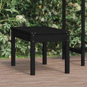 Banc de jardin meuble de patio bois noir Helloshop26