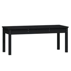 Banc de jardin meuble de patio bois noir Helloshop26