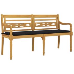 Banc de jardin meuble de patio bois noir Helloshop26