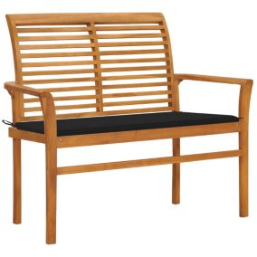 Banc de jardin meuble de patio bois noir Helloshop26