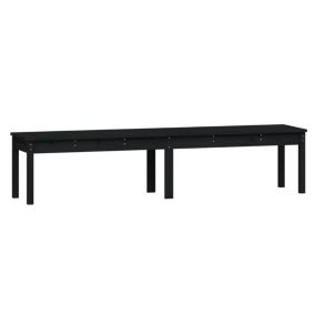 Banc de jardin meuble de patio bois noir Helloshop26