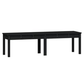 Banc de jardin meuble de patio bois noir Helloshop26