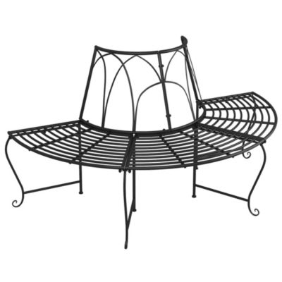 Banc de jardin meuble de patio noir Helloshop26