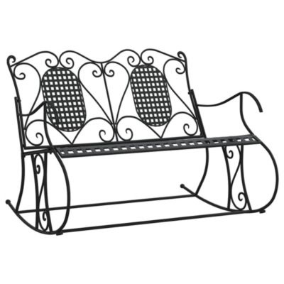 Banc de jardin meuble de patio noir Helloshop26