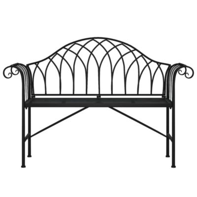 Banc de jardin meuble de patio noir Helloshop26
