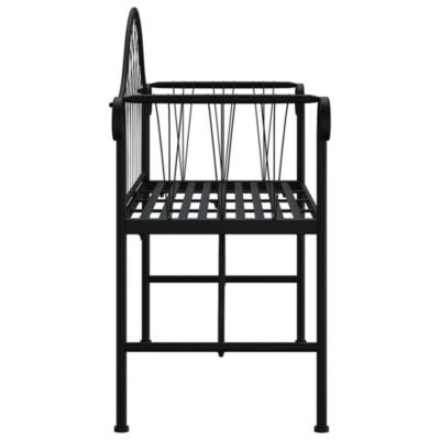 Banc de jardin meuble de patio noir Helloshop26