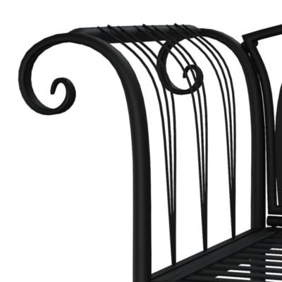 Banc de jardin meuble de patio noir Helloshop26