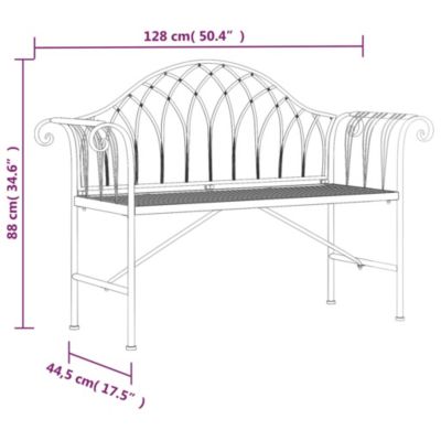 Banc de jardin meuble de patio noir Helloshop26
