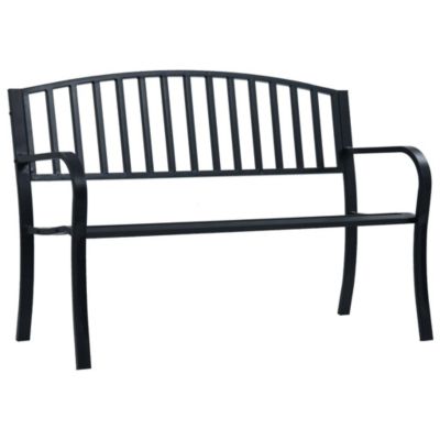 Banc de jardin meuble de patio noir Helloshop26