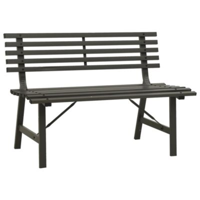 Banc de jardin meuble de patio noir Helloshop26