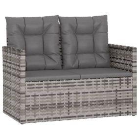 Banc de jardin meuble de patio resine gris Helloshop26