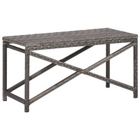 Banc de jardin meuble de patio resine gris Helloshop26