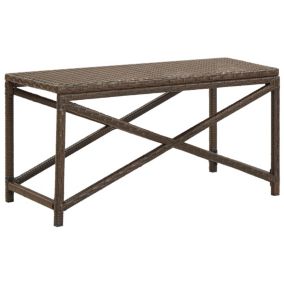 Banc de jardin meuble de patio resine marron Helloshop26