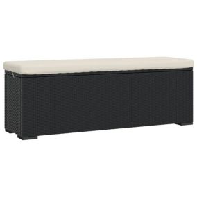 Banc de jardin meuble de patio resine noir Helloshop26