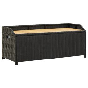 Banc de jardin meuble de patio resine noir Helloshop26