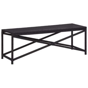 Banc de jardin meuble de patio resine noir Helloshop26