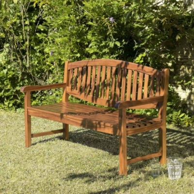 Banc de jardin ovale en teck huilé