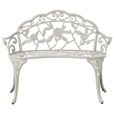 Banc de jardin PIURA 88 cm Métal Blanc
