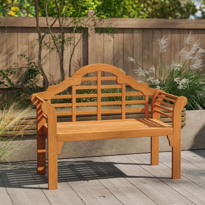 Banc de Jardin Pliable en Bois, avec Dossier Incliné et Accoudoirs Ergonomique, Charge 360 KG, 123X54X96 CM (Acacia, 1)