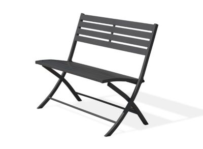Banc de jardin pliant Marius aluminium noir l.95 cm City Garden