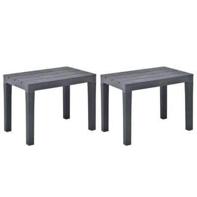Banc de jardin - vidaXL - Anthracite - Plastique - 60x38,5x45 cm - Résistant aux intempéries