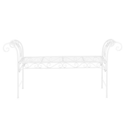 Banc De Jardin Vintage Meuble Design Solide Pour Usage Extérieur Métal 70 X 147 X 46 Cm Blanc en.casa