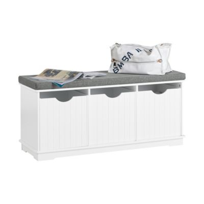 Banc de Rangement avec 3 Cubes et Coussin Rembourré, FSR30-W, SoBuy