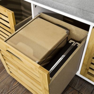 Banc de Rangement avec Coussin Rembourré et 3 Cubes, FSR23-WN, SoBuy