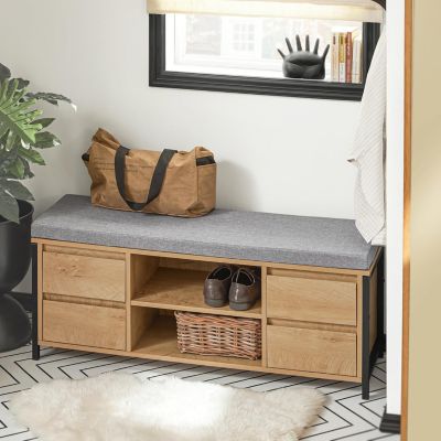 Banc de Rangement à Chaussure avec Siège, Coussin et Tiroirs, FSR149-N, SoBuy