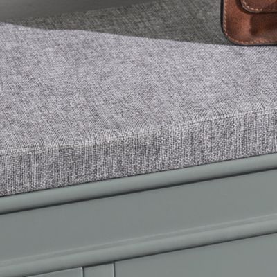 SoBuy Banc à Chaussures, Meuble d'Entrée, Banc de Couloir, Meuble de Rangement pour Entrée avec Coussin Rembourré et 2 Portes, 91 x 30 x 50 cm, Blanc, FSR146-W