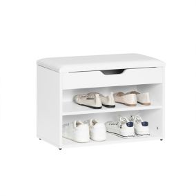 Banc de Rangement à chaussures 2 étages avec coussin, FSR25-W, SoBuy