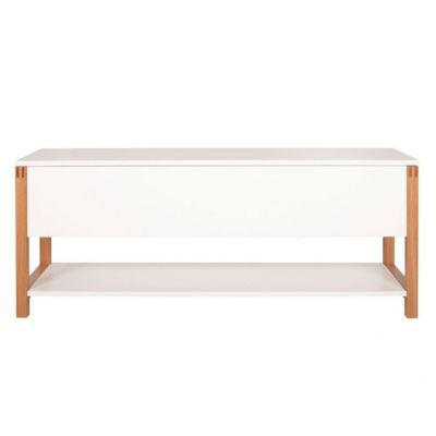 Tabouret de rangement en tissu polaire gris foncé, repose-pieds