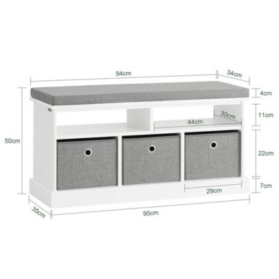 Banc de Rangement pour Entrée 2 Compartiments 3 Paniers, FSR67-HG, SoBuy