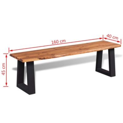 Banc en bois d'acacia massif 160 cm vidaXL
