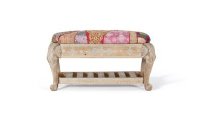 Banc en bois manguier et tissu
