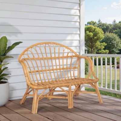 Banc en effet rotin Atmosphera beige
