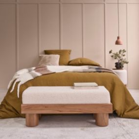 Banc en teck massif assise bouclette 100 cm