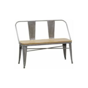 Banc industriel en acier brossé